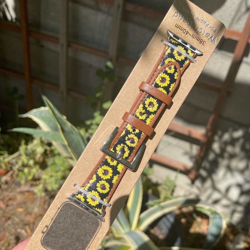 Sunflower leather Apple Watch band